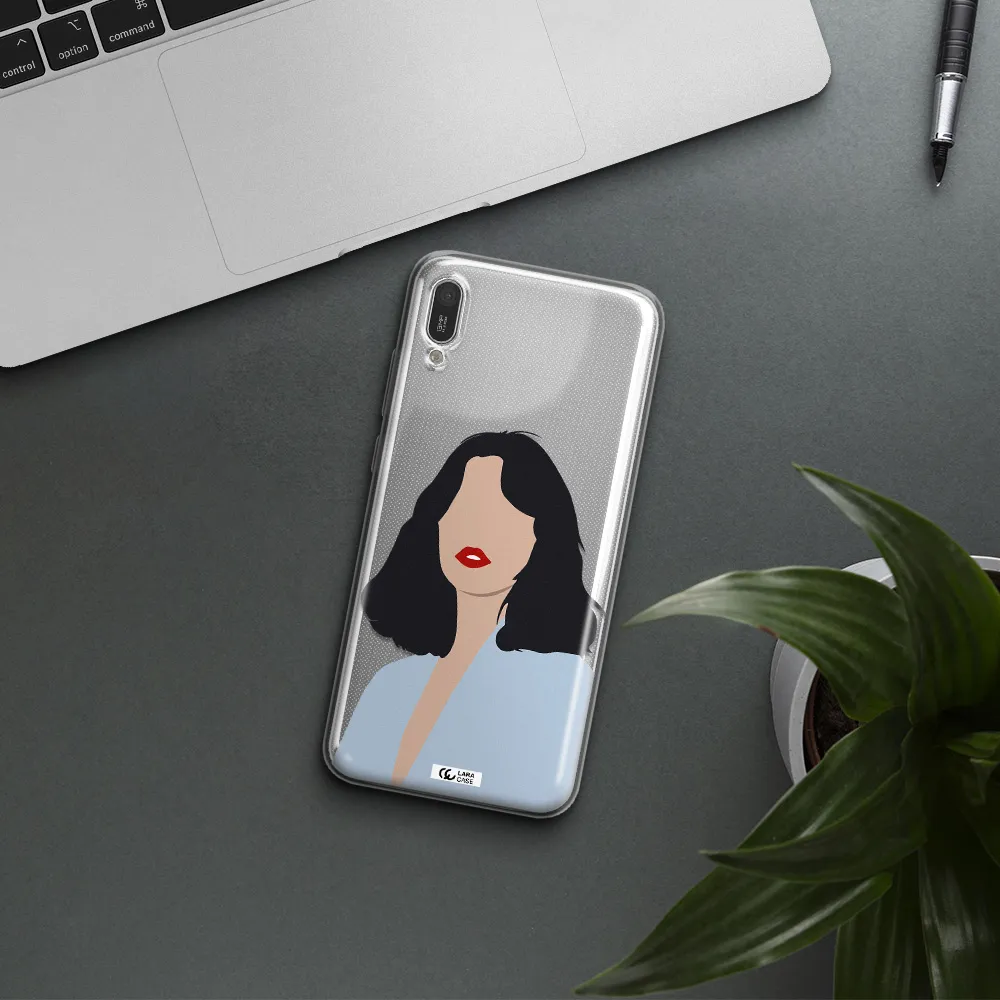 Minimalist Girl Portrait Huawei Y6 Pro 2019 Clear TPU Case