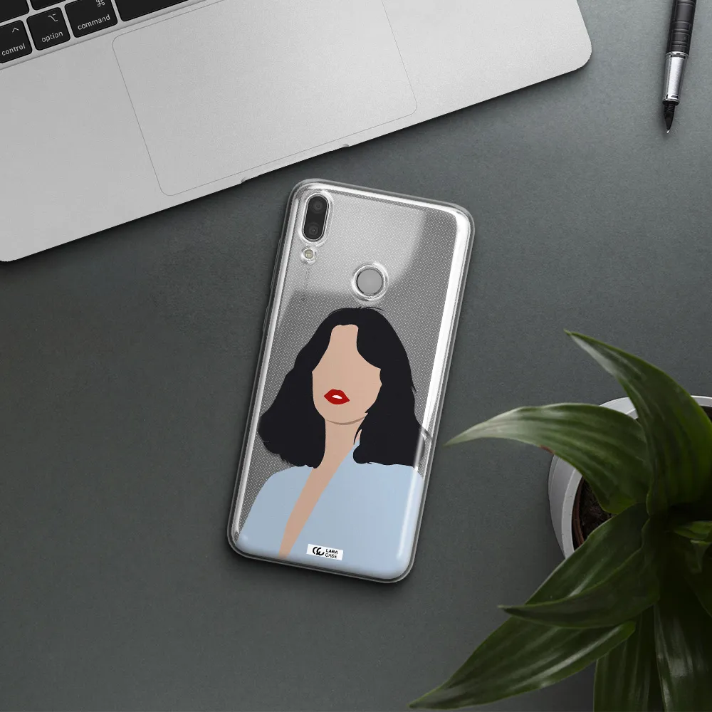 Minimalist Girl Portrait Huawei Y9 2019 Clear TPU Case