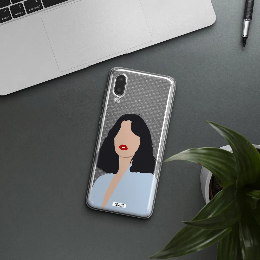 Minimalist Girl Portrait Samsung A02 Clear TPU Case