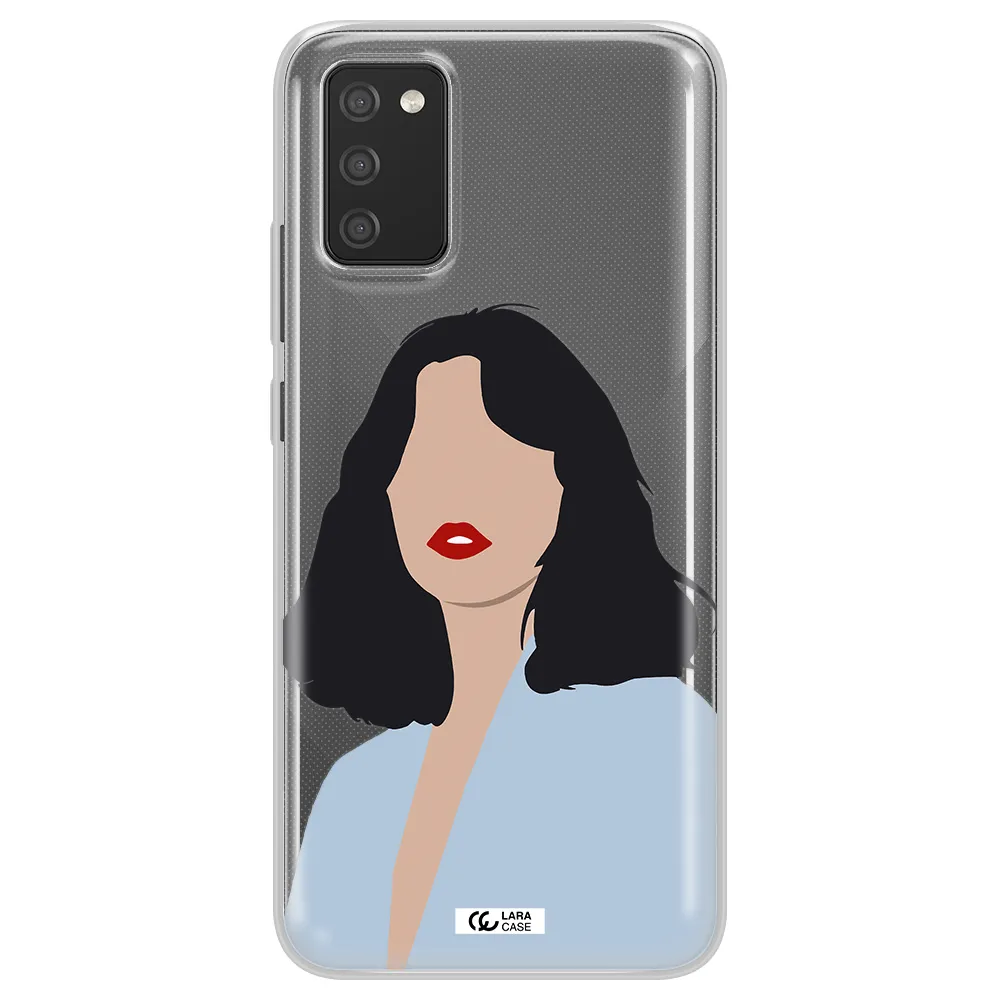 Minimalist Girl Portrait Samsung A02S Clear TPU Case