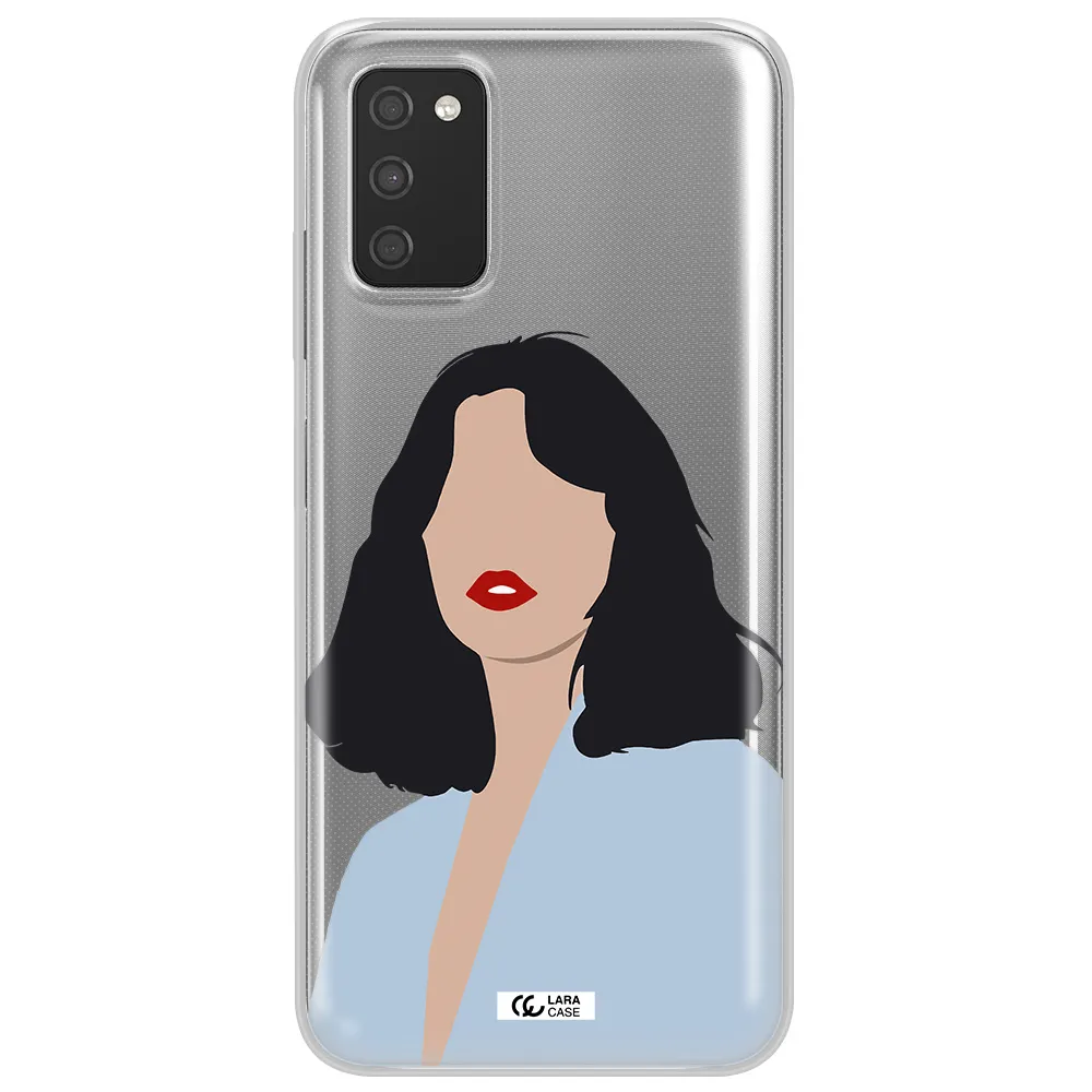 Minimalist Girl Portrait Samsung A03S Clear TPU Case