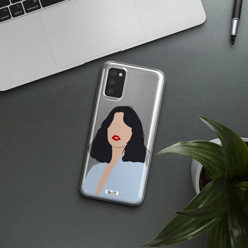 Minimalist Girl Portrait Samsung A03S Clear TPU Case