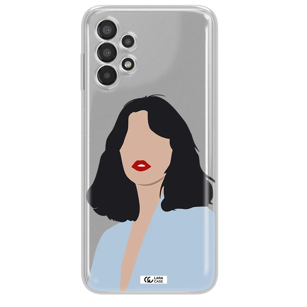 Minimalist Girl Portrait Samsung A13 Clear TPU Case