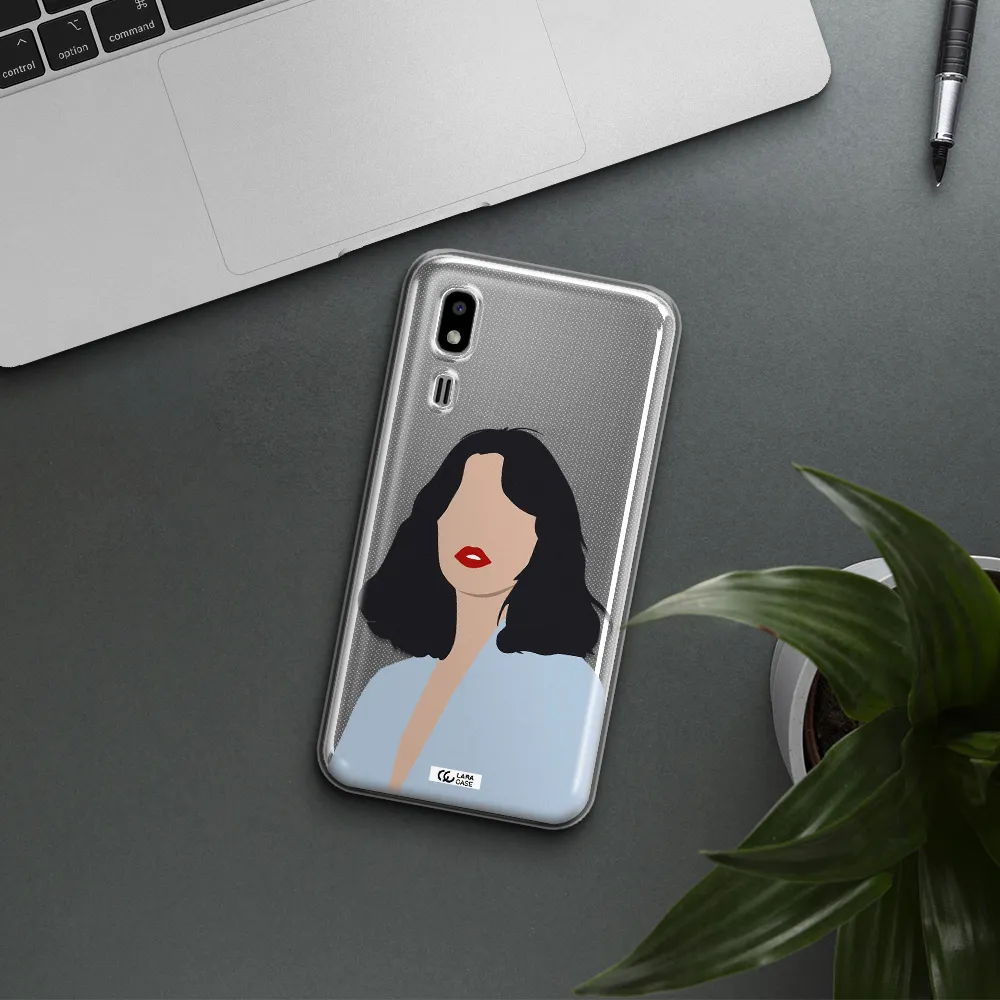 Minimalist Girl Portrait Samsung A2 Core Clear TPU Case