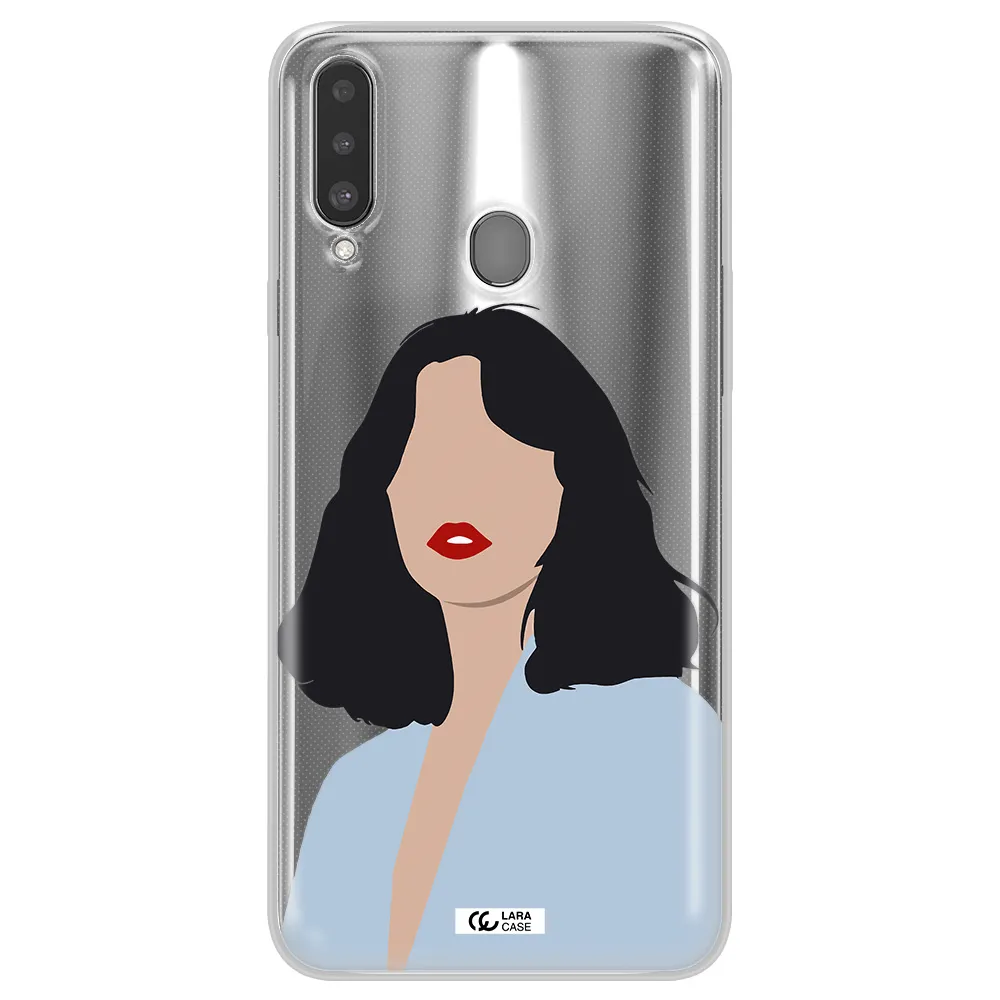 Minimalist Girl Portrait Samsung A20S Clear TPU Case