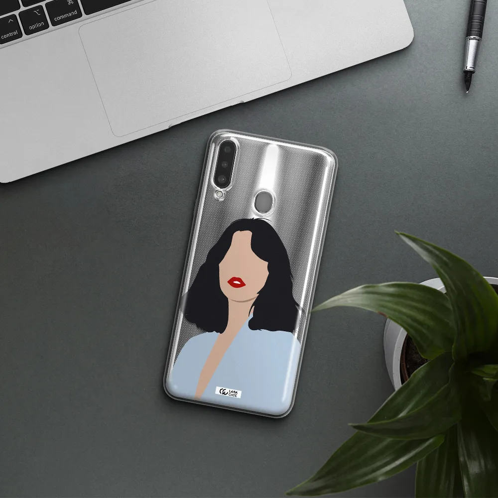 Minimalist Girl Portrait Samsung A20S Clear TPU Case