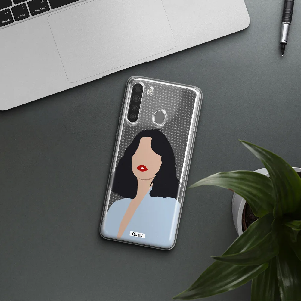 Minimalist Girl Portrait Samsung A21 Clear TPU Case