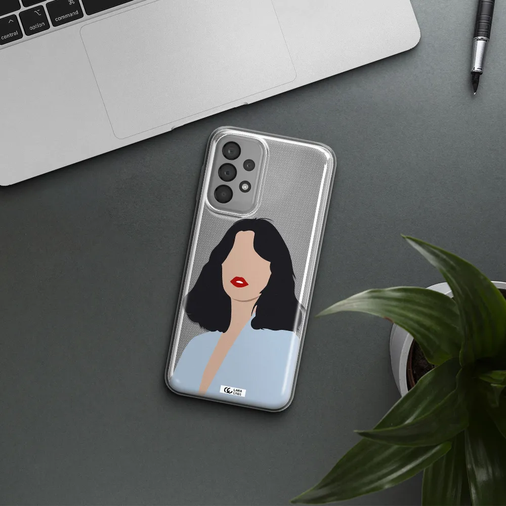 Minimalist Girl Portrait Samsung A23 Clear TPU Case