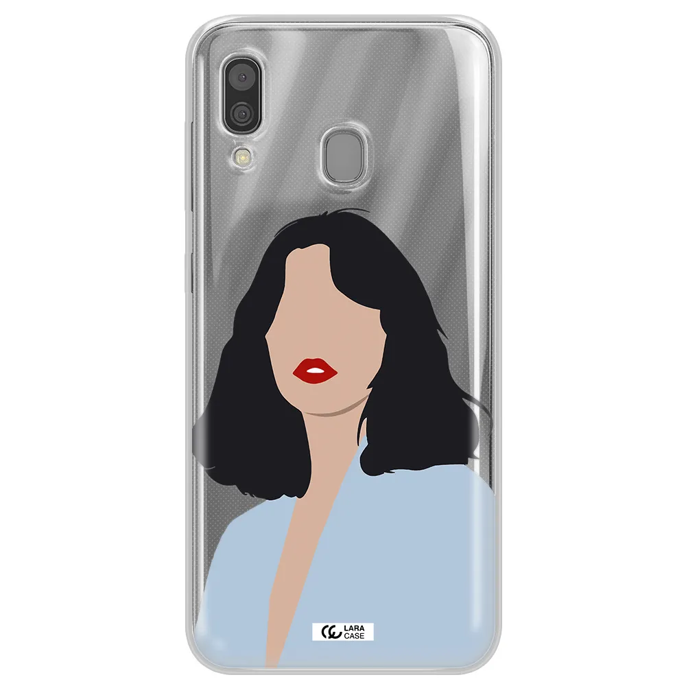 Minimalist Girl Portrait Samsung A30 Clear TPU Case