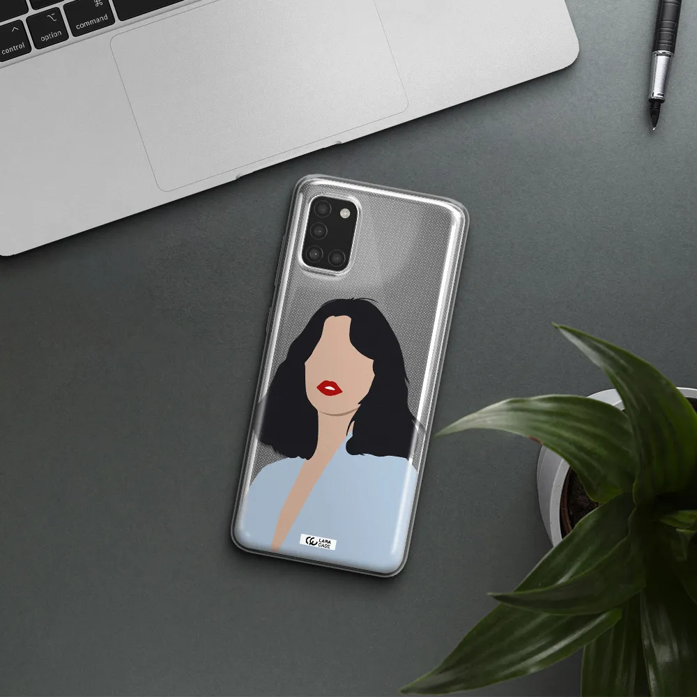Minimalist Girl Portrait Samsung A31 Clear TPU Case