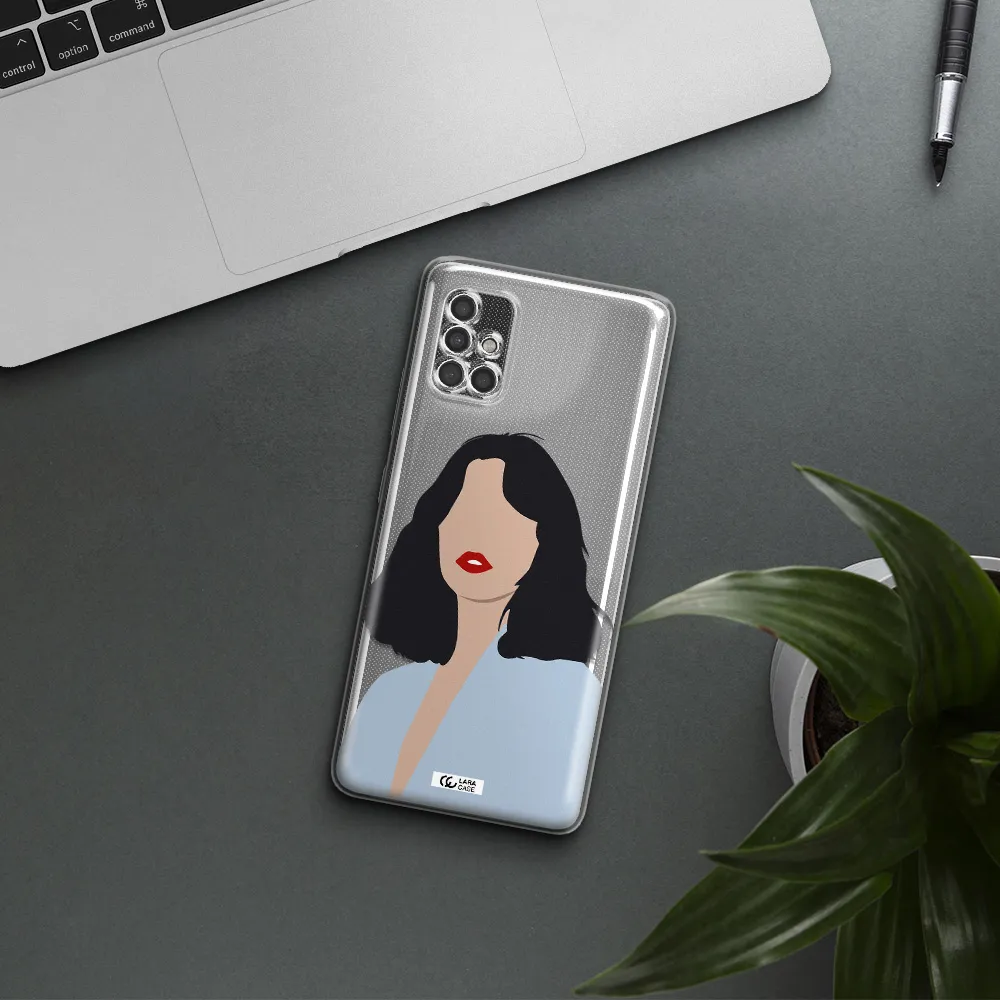 Minimalist Girl Portrait Samsung A40S Clear Tpu Case