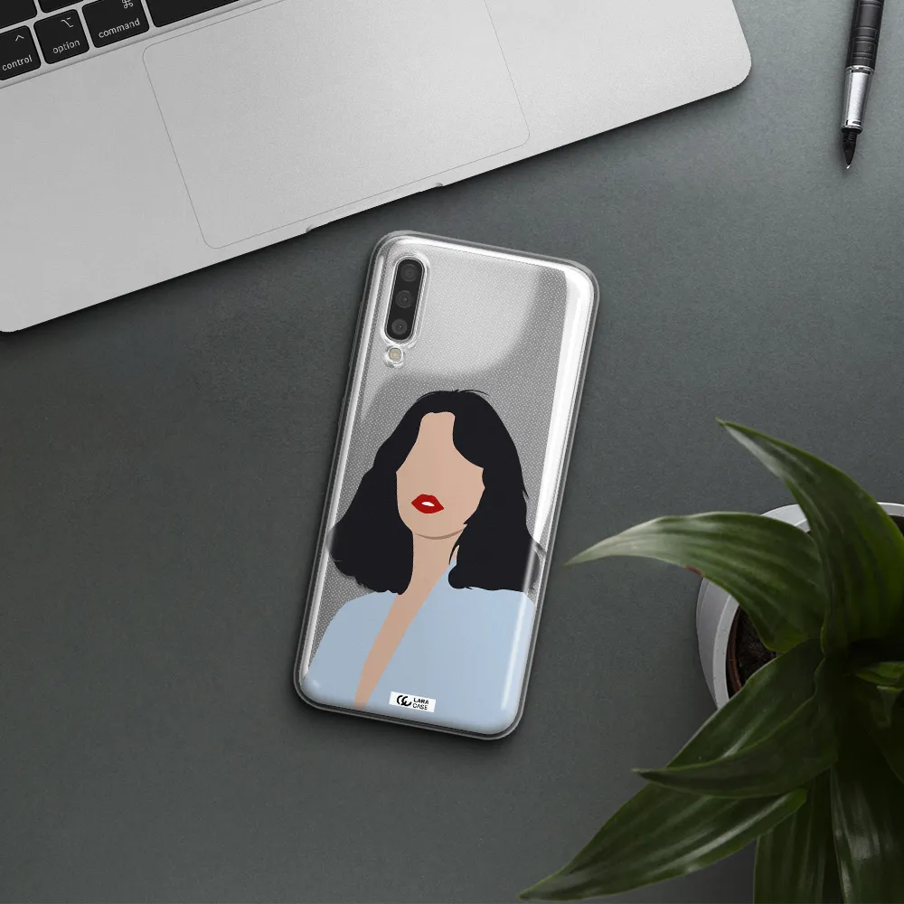 Minimalist Girl Portrait Samsung A50 Clear TPU Case