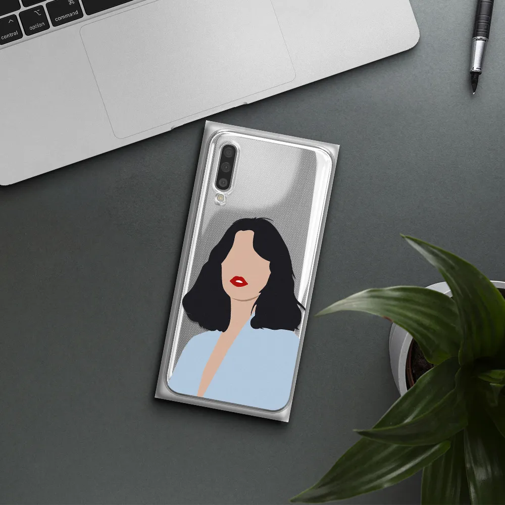 Minimalist Girl Portrait Samsung A50S Clear Tpu Case