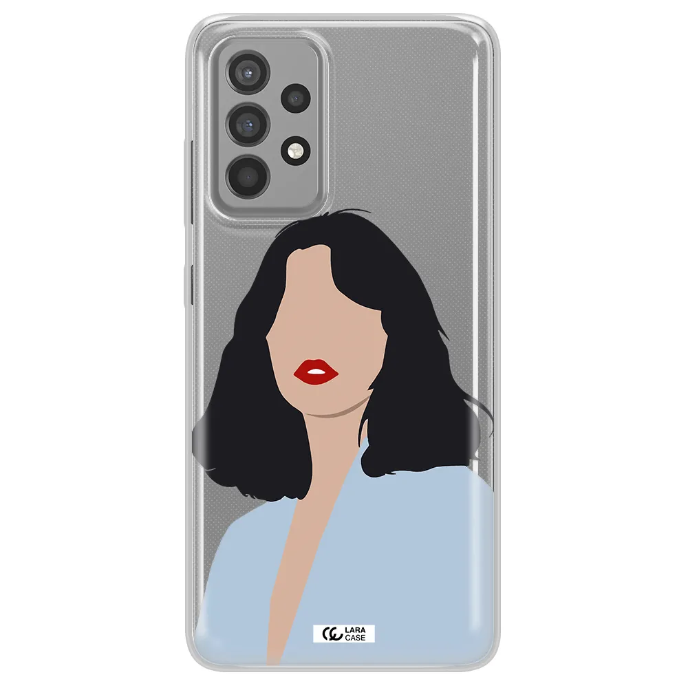 Minimalist Girl Portrait Samsung A52 Clear TPU Case
