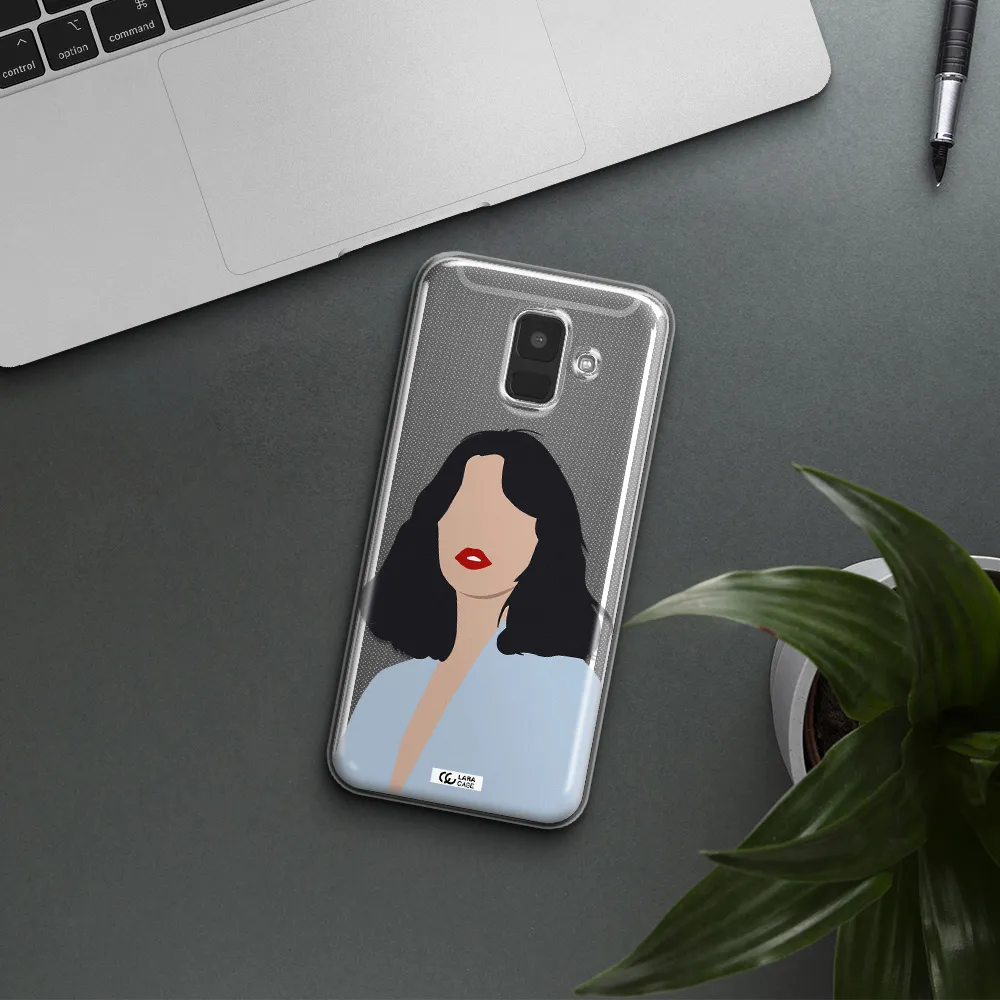 Minimalist Girl Portrait Samsung A6 Clear TPU Case
