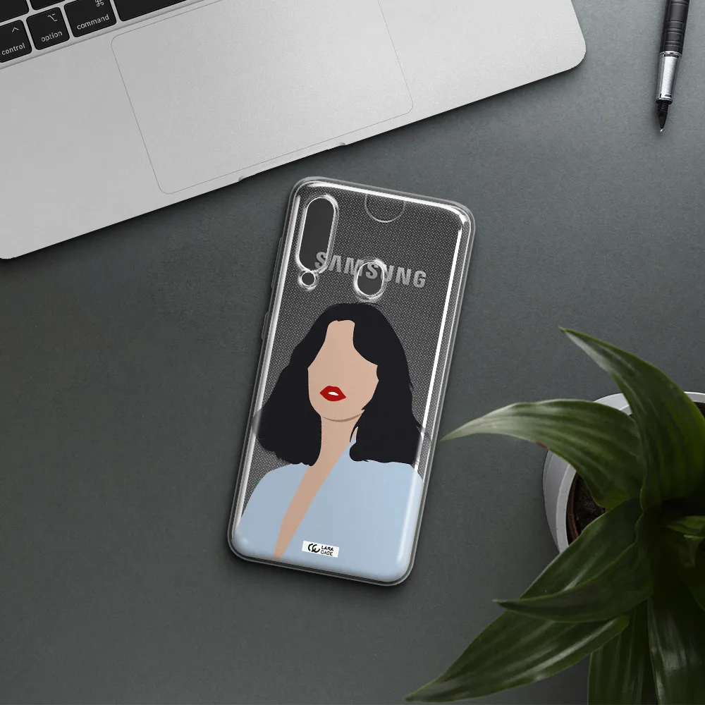 Minimalist Girl Portrait Samsung A60 Clear TPU Case