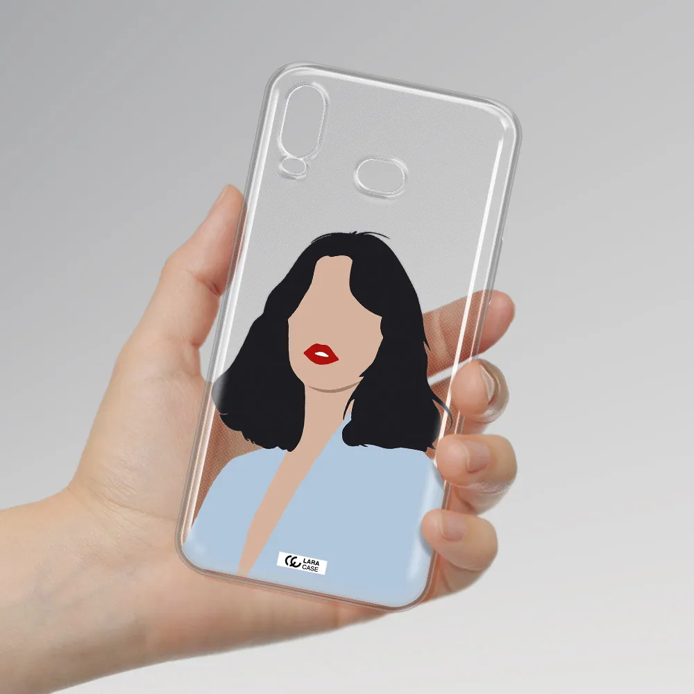 Minimalist Girl Portrait Samsung A6S Clear TPU Case
