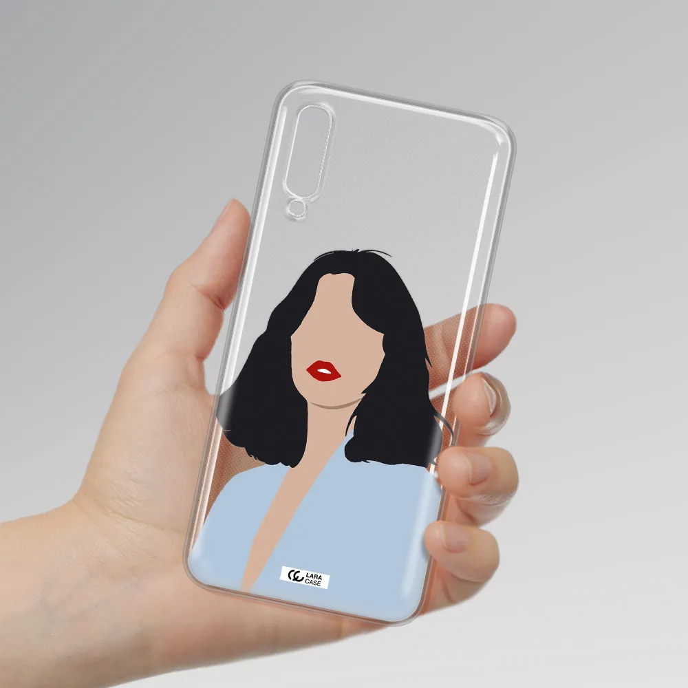 Minimalist Girl Portrait Samsung A70 Clear TPU Case