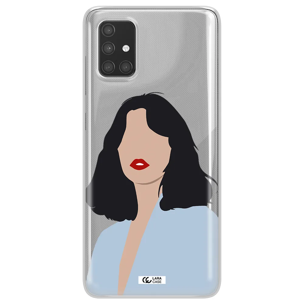 Minimalist Girl Portrait Samsung A71 Clear TPU Case