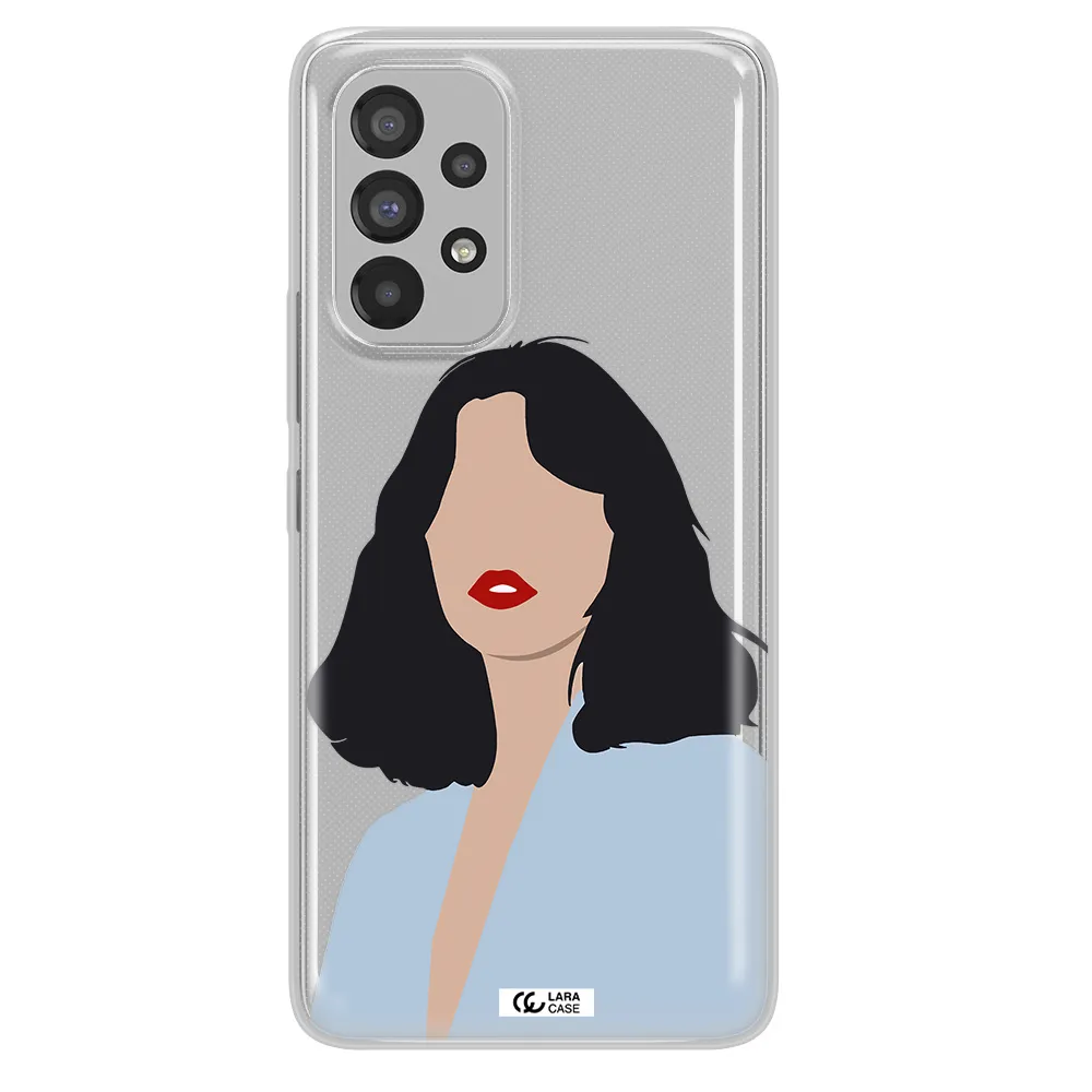Minimalist Girl Portrait Samsung A73 Clear TPU Case