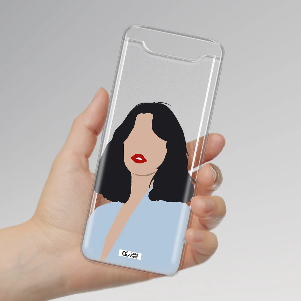 Minimalist Girl Portrait Samsung A80 Clear TPU Case