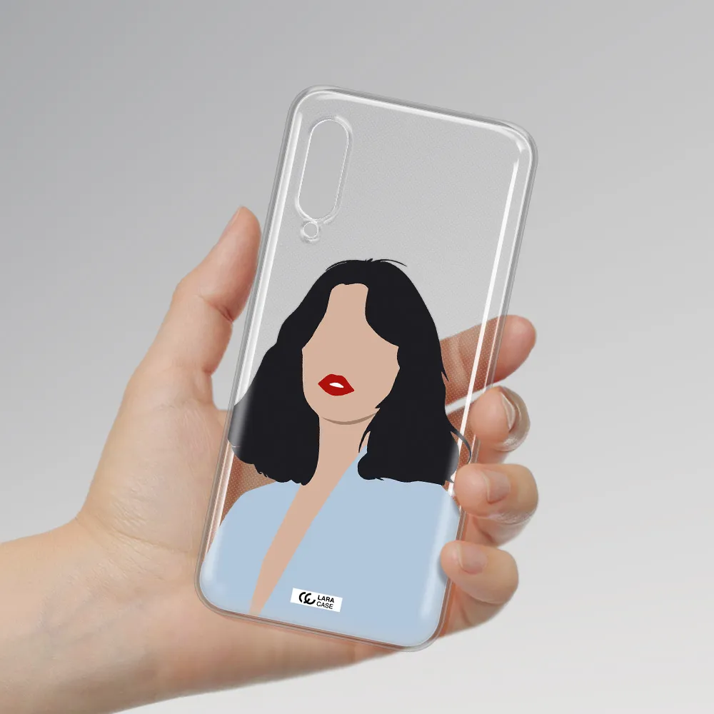 Minimalist Girl Portrait Samsung A90 Clear TPU Case