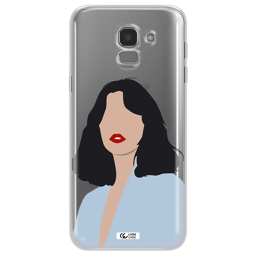 Minimalist Girl Portrait Samsung J6 Clear TPU Case