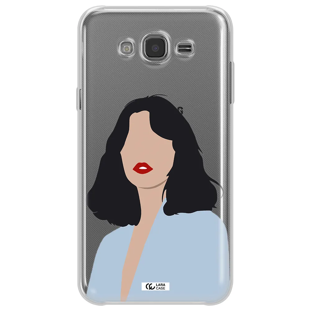 Minimalist Girl Portrait Samsung J7 Core Clear TPU Case