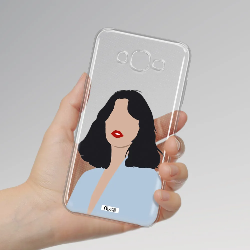 Minimalist Girl Portrait Samsung J7 Core Clear TPU Case
