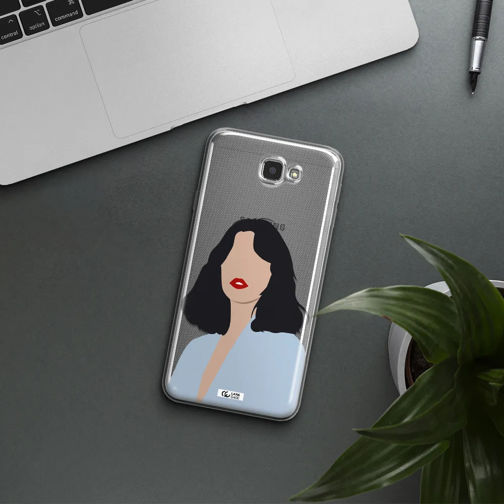 Minimalist Girl Portrait Samsung J7 Prim Clear TPU Case