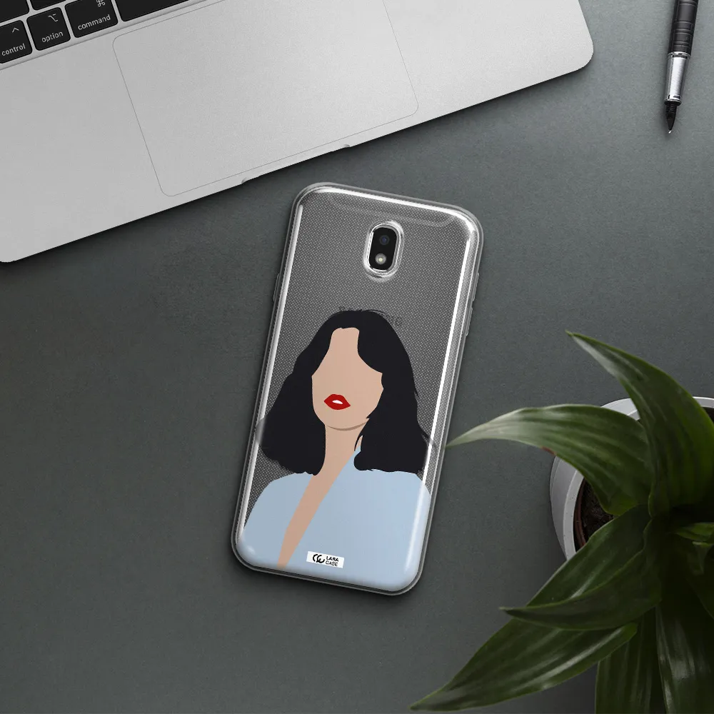 Minimalist Girl Portrait Samsung J7 Pro Clear TPU Case