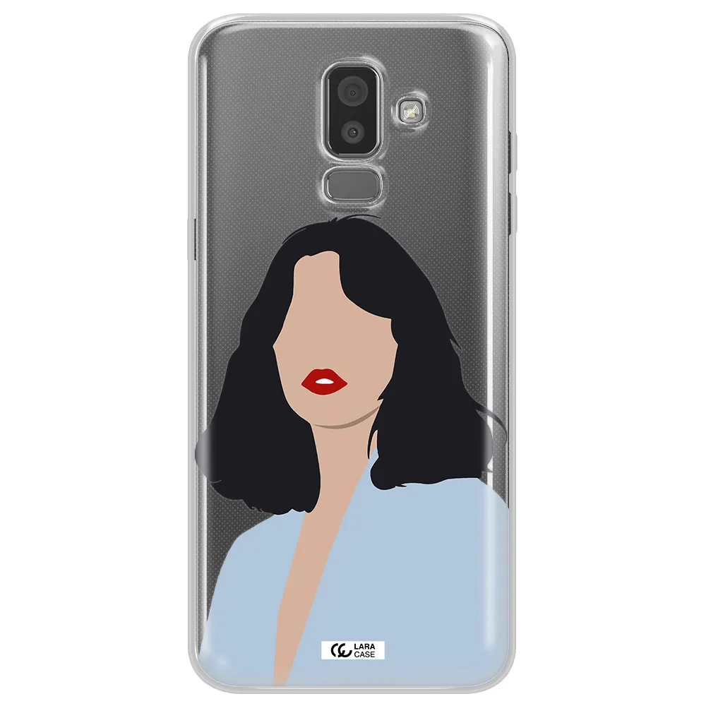Minimalist Girl Portrait Samsung J8 Clear TPU Case