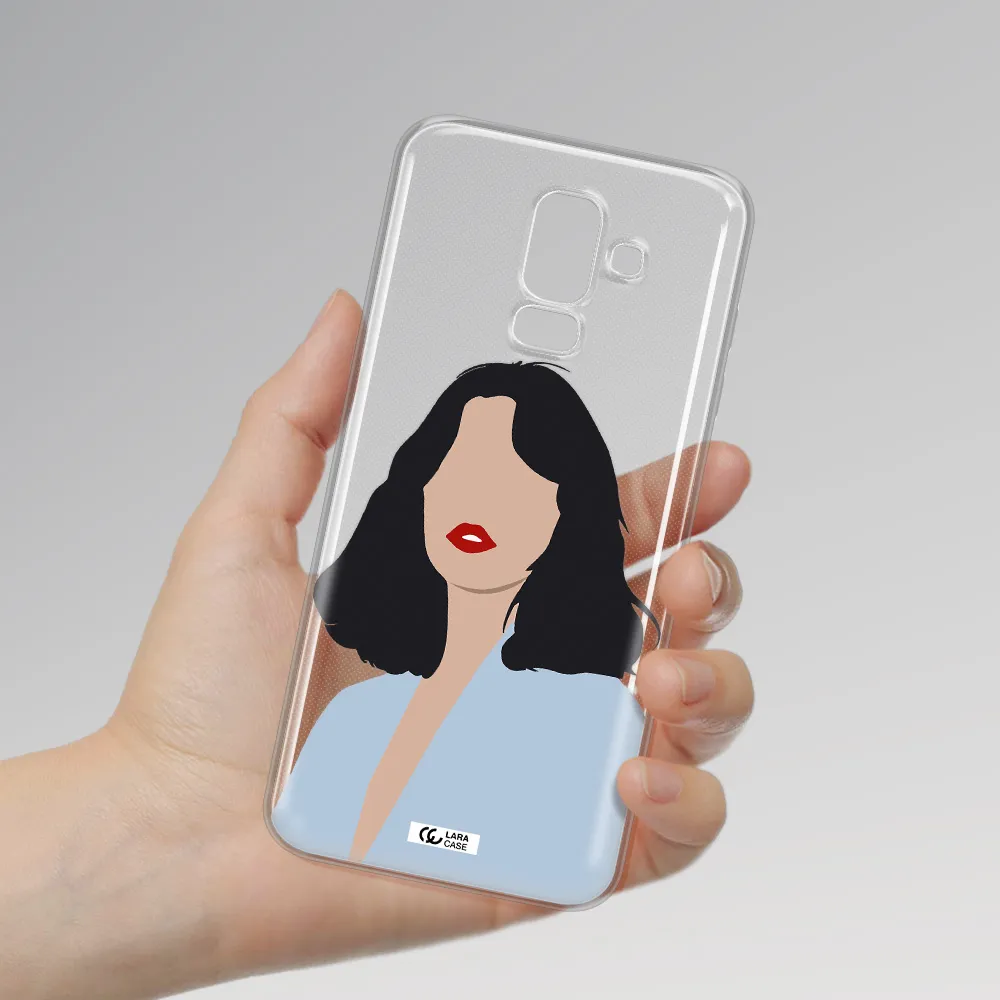 Minimalist Girl Portrait Samsung J8 Clear TPU Case