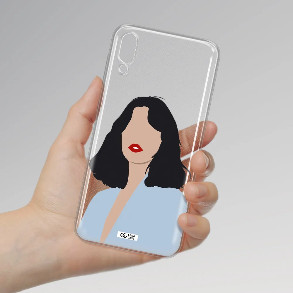 Minimalist Girl Portrait Samsung M10 Clear TPU Case