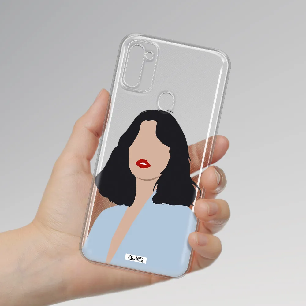 Minimalist Girl Portrait Samsung M11 Clear TPU Case