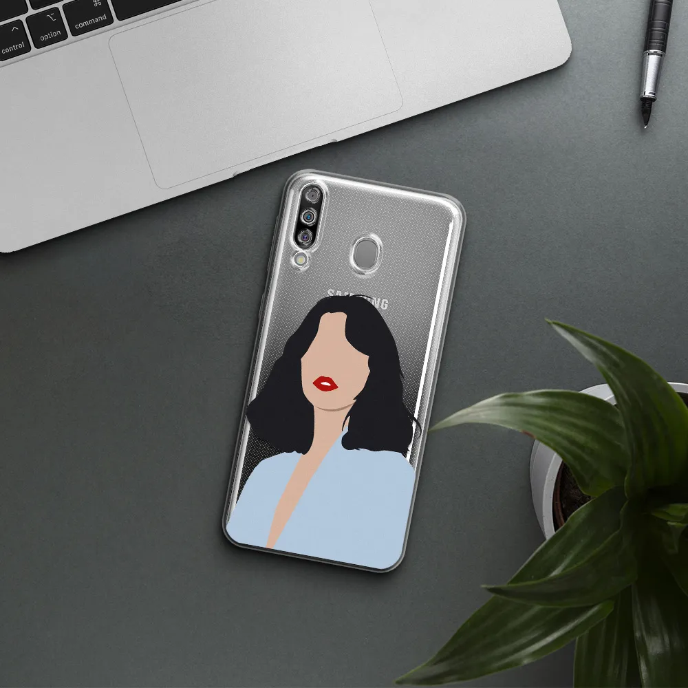 Minimalist Girl Portrait Samsung M30 Clear TPU Case