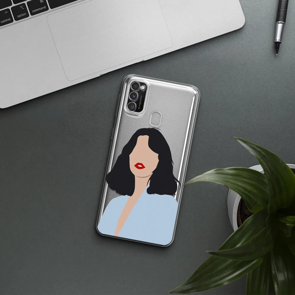Minimalist Girl Portrait Samsung M30S Clear TPU Case