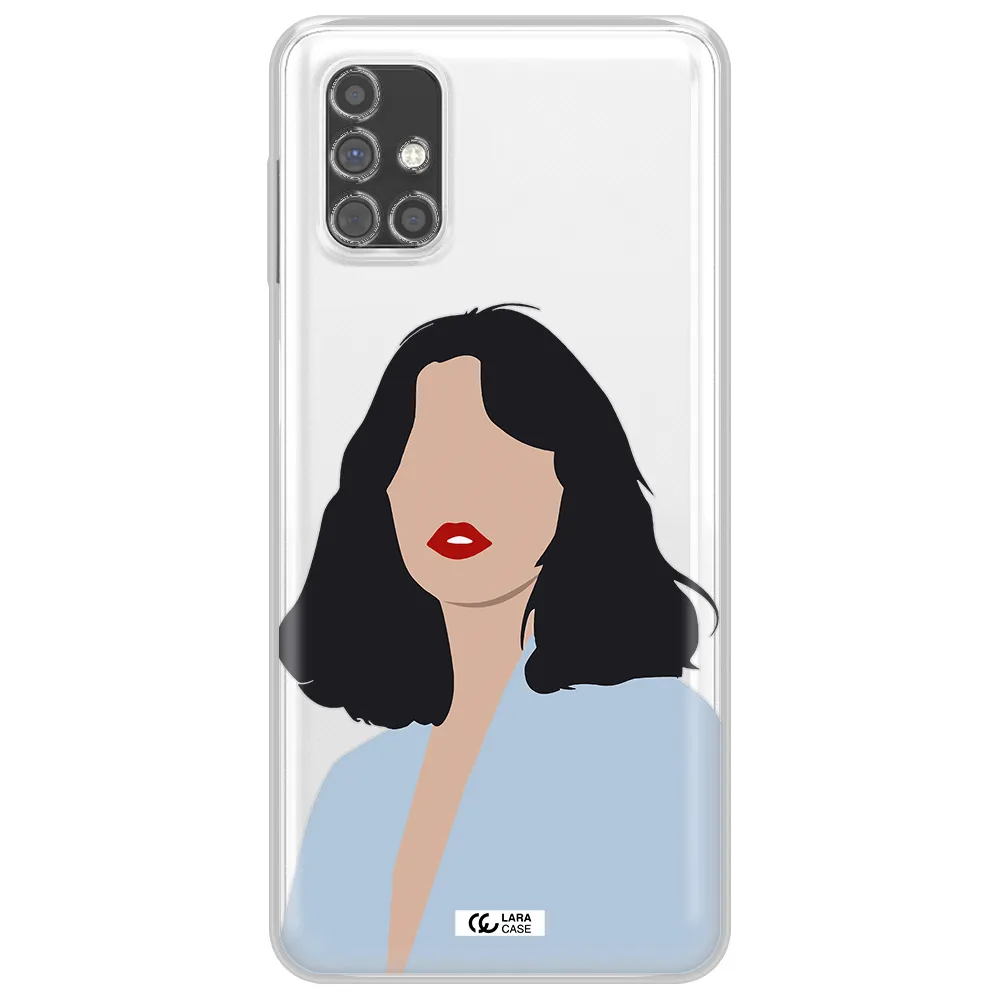 Minimalist Girl Portrait Samsung M31S Clear TPU Case
