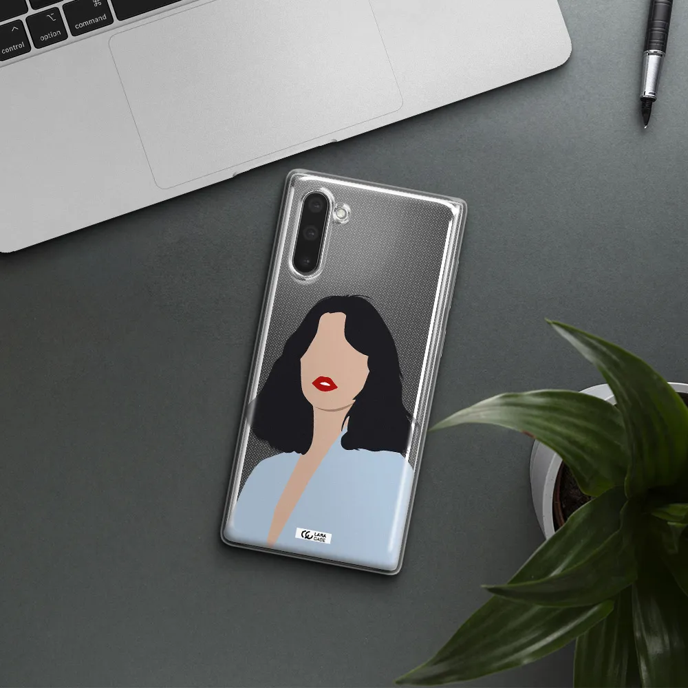 Minimalist Girl Portrait Samsung Note 10 Clear TPU Case
