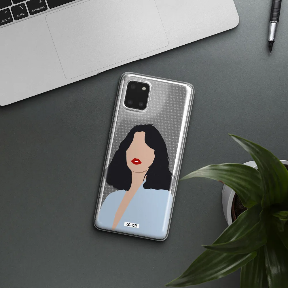 Minimalist Girl Portrait Samsung Note 10 Lite Clear TPU Case