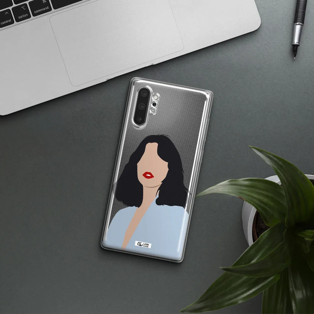 Minimalist Girl Portrait Samsung Note 10 Plus Clear TPU Case