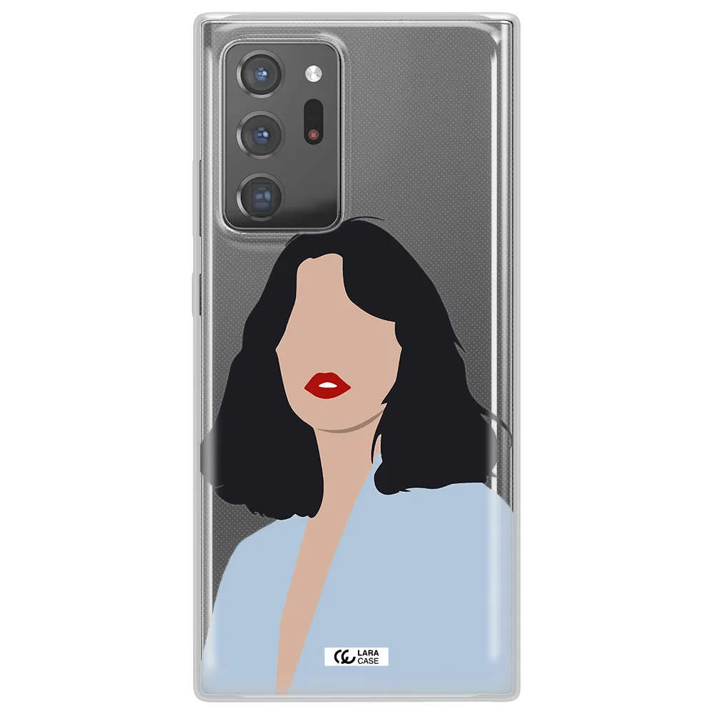 Minimalist Girl Portrait Samsung Note 20 Ultra Clear TPU Case