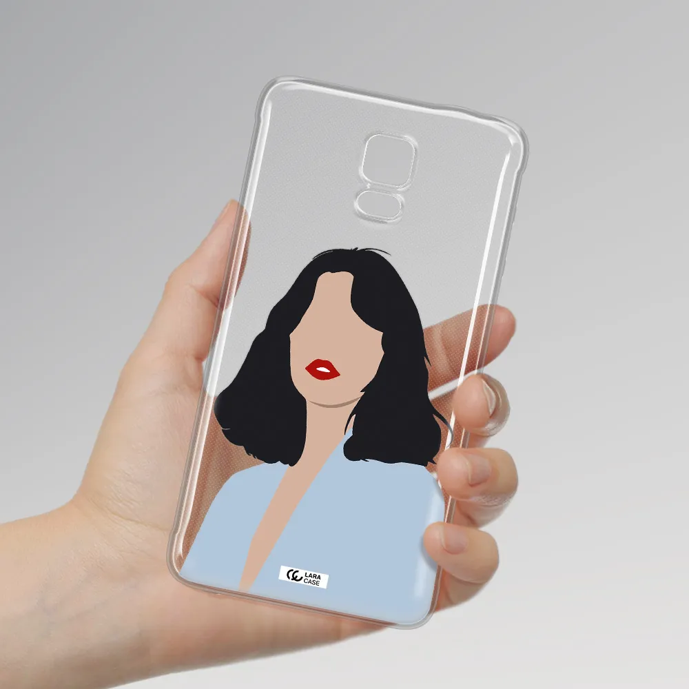 Minimalist Girl Portrait Samsung Note 4 Clear TPU Case