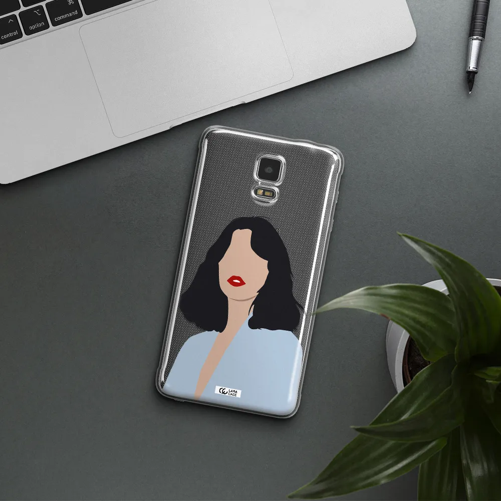 Minimalist Girl Portrait Samsung Note 4 Clear TPU Case