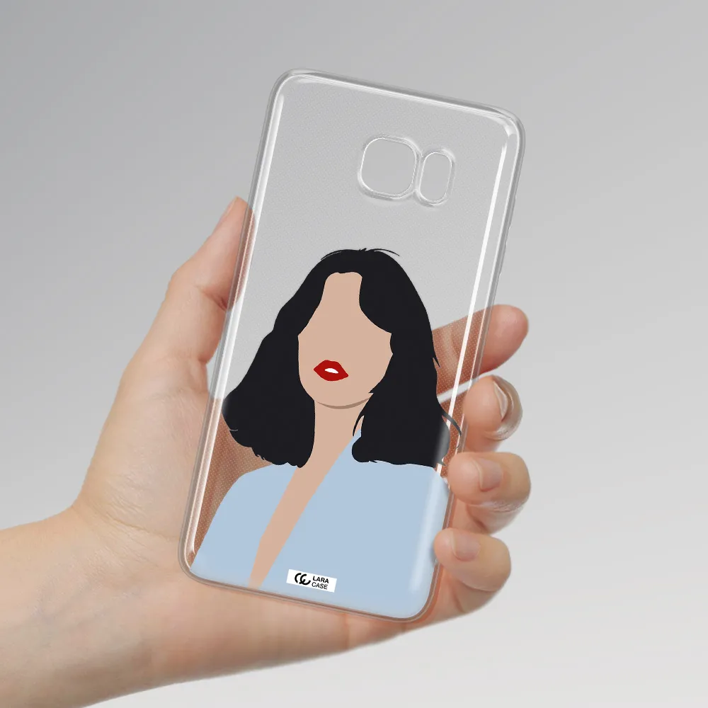 Minimalist Girl Portrait Samsung Note 5 Clear TPU Case