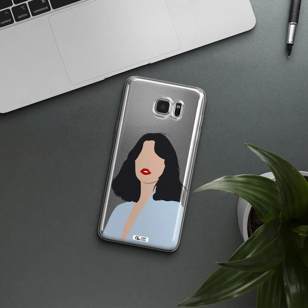 Minimalist Girl Portrait Samsung Note 5 Clear TPU Case