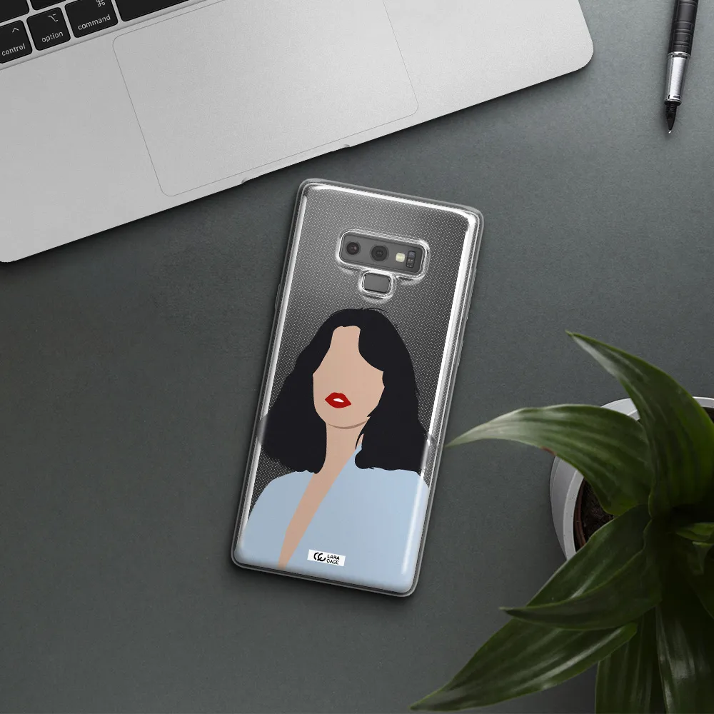 Minimalist Girl Portrait Samsung Note 9 Clear TPU Case