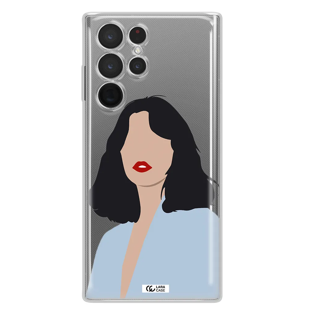 Minimalist Girl Portrait Samsung S 22 Ultra Clear TPU Case