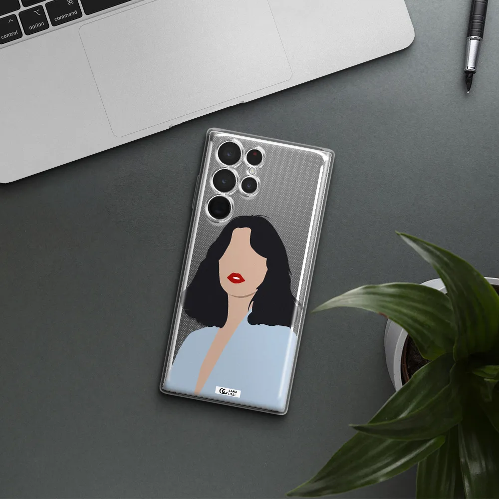 Minimalist Girl Portrait Samsung S 22 Ultra Clear TPU Case