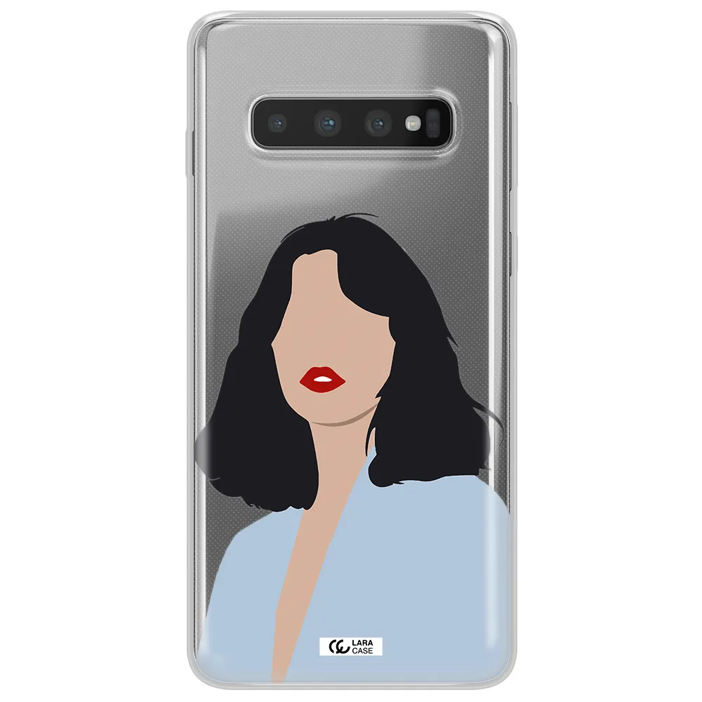 Minimalist Girl Portrait Samsung S10 Clear TPU Case